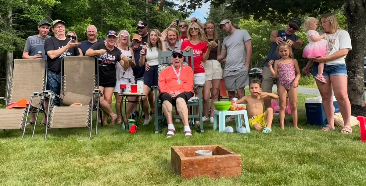Family day on the river. The box up front is the whole point.